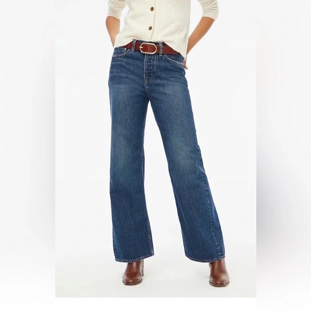 J. Crew Factory Premium Edition Vintage Wide-Leg Jean with Button Fly Size 30